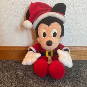 Vintage Santa Mickey Mouse Plush Toy